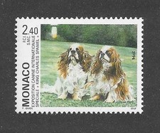 Dog Art Body Study Portrait Postage Stamp ENGLISH TOY SPANIEL Monaco 1994 MNH