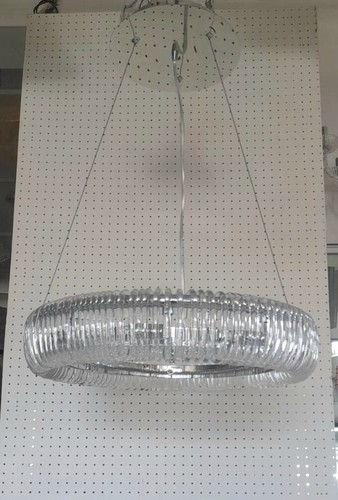 Lampadario moderno cerchio in vetro cristallo acciaio 10 LUCI Quasar Ideal Lux - Foto 2 di 6