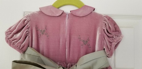 Joan Calabrese Girls Dress Sz 12MonthsA rare find! Velvet Lavender with Gray. - Picture 9 of 12