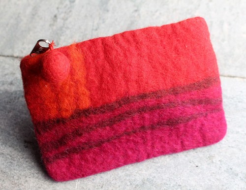 Stripe Felt Coin Purse-Handfelted in Nepal 4x6 inches - Picture 18 of 18