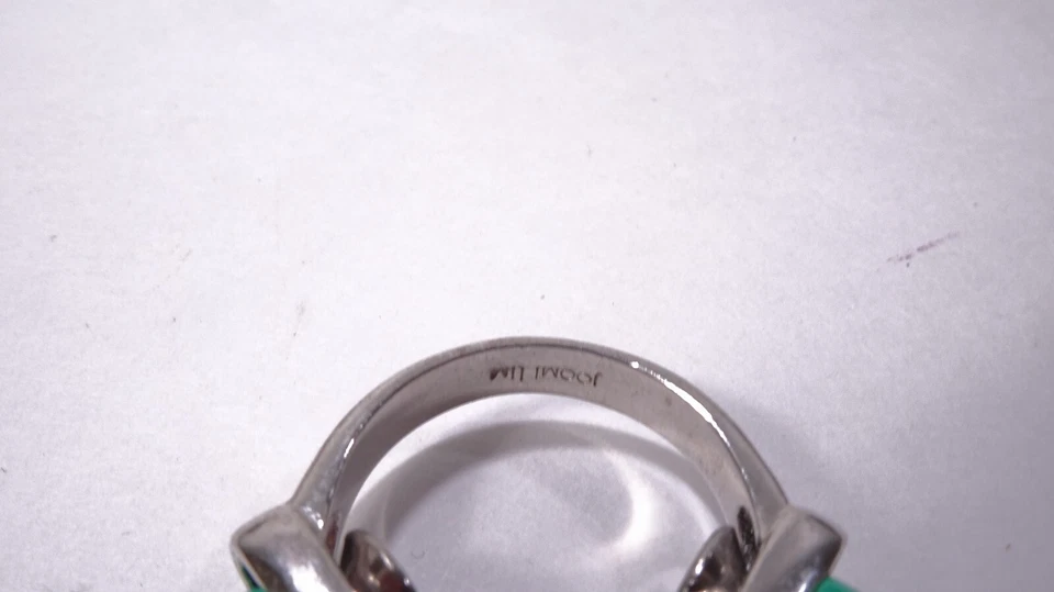 Anillo de mujer JOOMI LIM esmalte verde doble espiga talla 6 nuevo sin etiquetas 158 plateado Foto 2 de 4