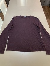  168 John Varvatos Collection Cotton Modal Long Sleeve Crew Burgundy Maroon M