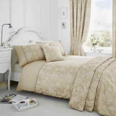 Bettbezug Bettwäsche Kollektion Jasmin Blumen Jacquard Träume & Vorhänge Champagner