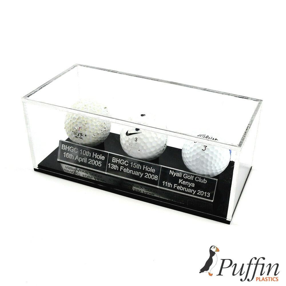 Multiple Golfball Holder Display Case (With Free Inscription Plaque)