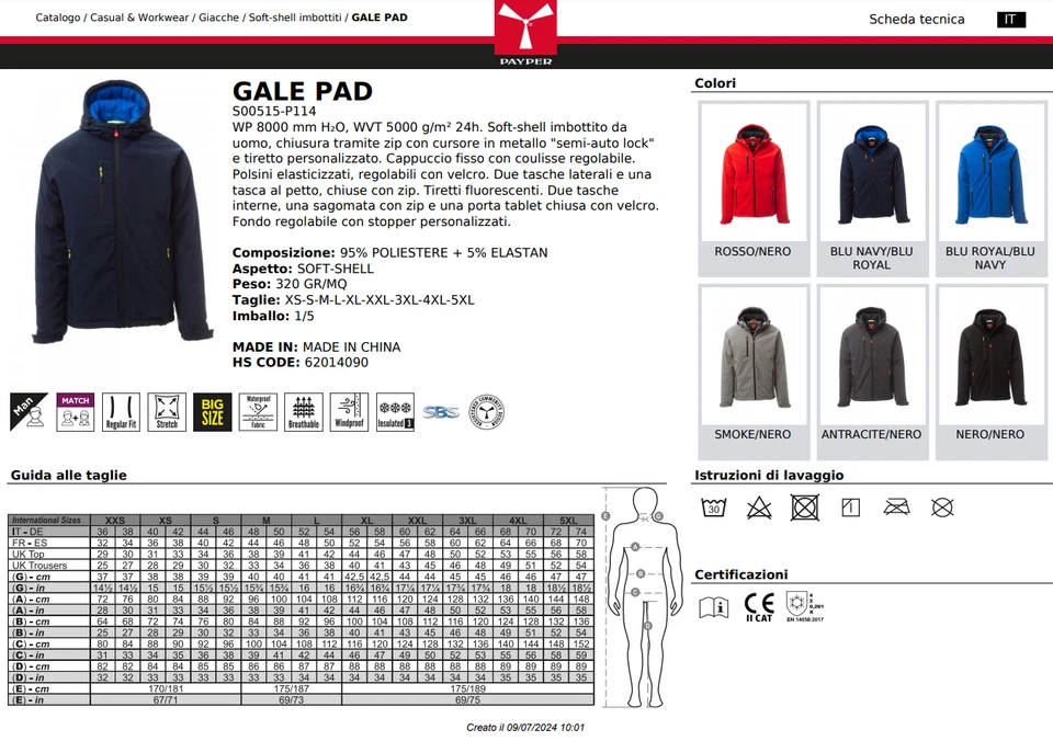 Payper GALE PAD Softshelljacke gefüttert wasserdicht Herren Jacke Kapuze - Bild 2 von 2