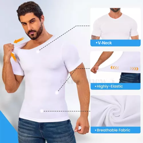 Camisas de compresión de manga corta Cool Dry para hombre, camiseta deportiva capa base - Imagen 6 de 22