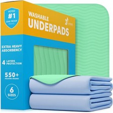   Washable Underpads - Heavy Absorbency Reusable Bedwetting Incontinence Pads...