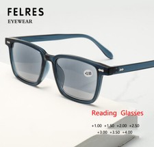 Blue Light Blocking Tinted Reading Glasses For Men Square Fashion Sunglasses