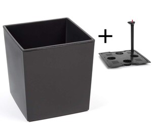 Blumenkübel mit Bewässerungssystem Hochglanz Einsatz anthrazit 40x40x41