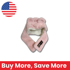 Soft Pink Bear Neck Hat with Plush Lining - BAM