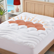 King Mattress Pad Extra Thick for Back  Hip Pain Relief, Pillow Top Cooling Mat