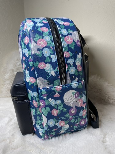 Studio Ghibli My Neighbor Totoro Blue Floral anime Mini Backpack - NWT - Picture 2 of 7
