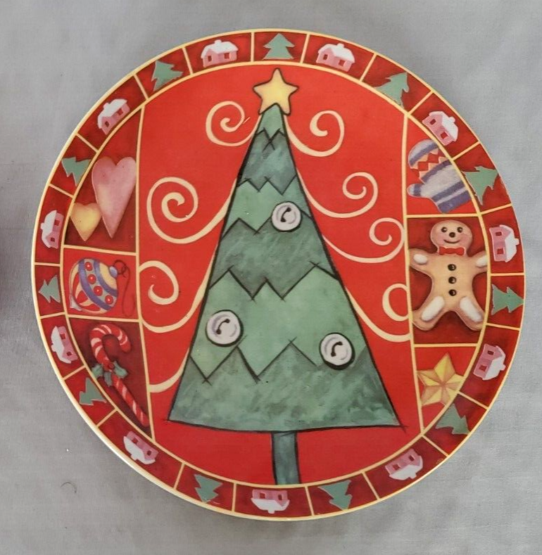 2 Christmas Salad/Dessert Plates by Unknown Manufacturer eBay
