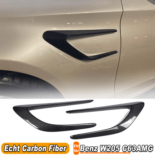 Für Mercedes W205 C63 AMG Carbon Flaps Front Kotflügel Splitter Verbreiterung  - Bild 1 von 11