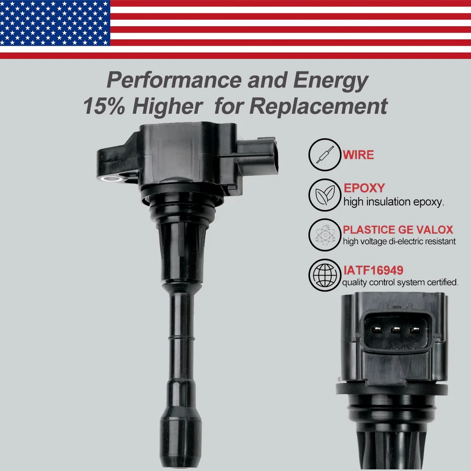 6X Bobina de encendido OEM y 6X Bujía de iridio para Nissan Máxima Murano 3.5L UF550 Foto 3 de 4