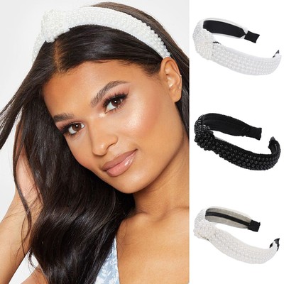 Crystal Hair Headband Tie Women/'s Wide knot Band Accessories Twist Hoop Hairband