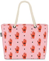 Psychedelische Hand Auge Beach Bag Hand Auge Symbole Horoskop Sternzeichen Zuku