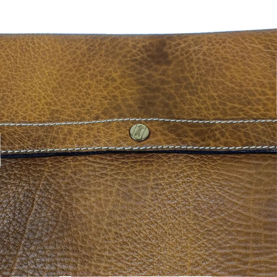 GoldPfeil Briefcase/Documen Pochette German Leather Boston Bag 13.7×