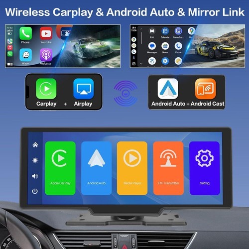 10.26" 2K Wireless CarPlay Android Auto Touchscreen Auto Tragbares AutoRadio FM - Bild 5 von 16
