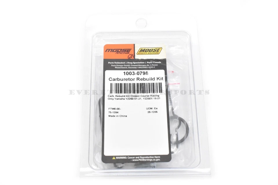Kit de reconstrucción de carburador Moose Racing Yamaha 01-24 YZ250 16-24 YZ250X #M133 Foto 3 de 3