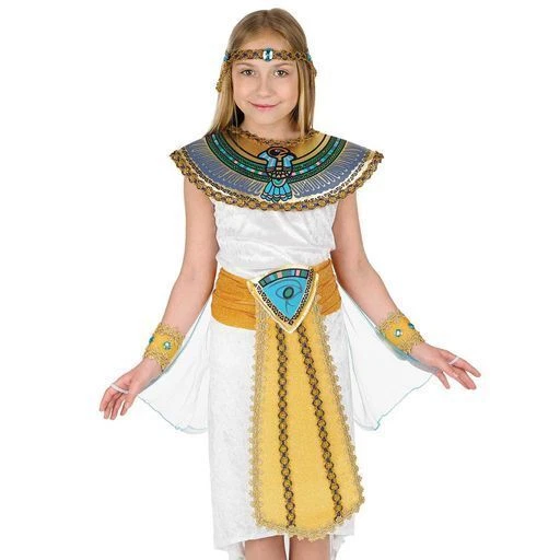 Niñas Disfraz de Faraón Egipcio Niños Cleopatra Reina del Nilo Vestido Halloween Foto 2 de 4
