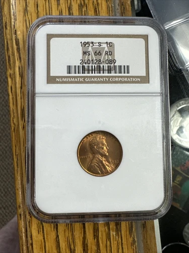 1953 S Wheat Cent NGC MS 66 RD