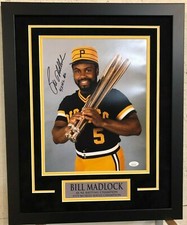 FRAMED BILL MADLOCK SIGNED INSCRIBED PITTSBURGH PIRATES 11X14 PHOTO JSA COA