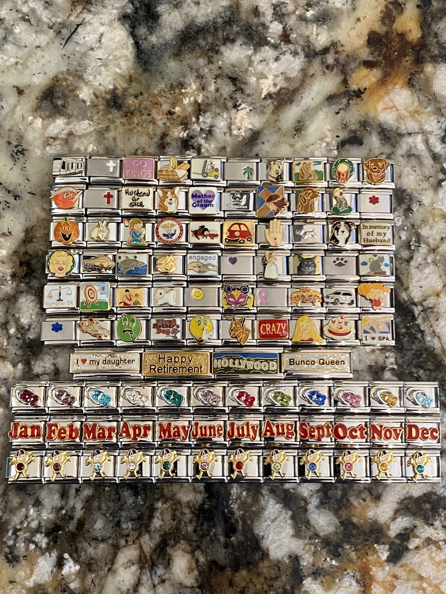 100 Pc Mixed Lot Italian Charm Bracelet Link 9mm Wholesale Bulk