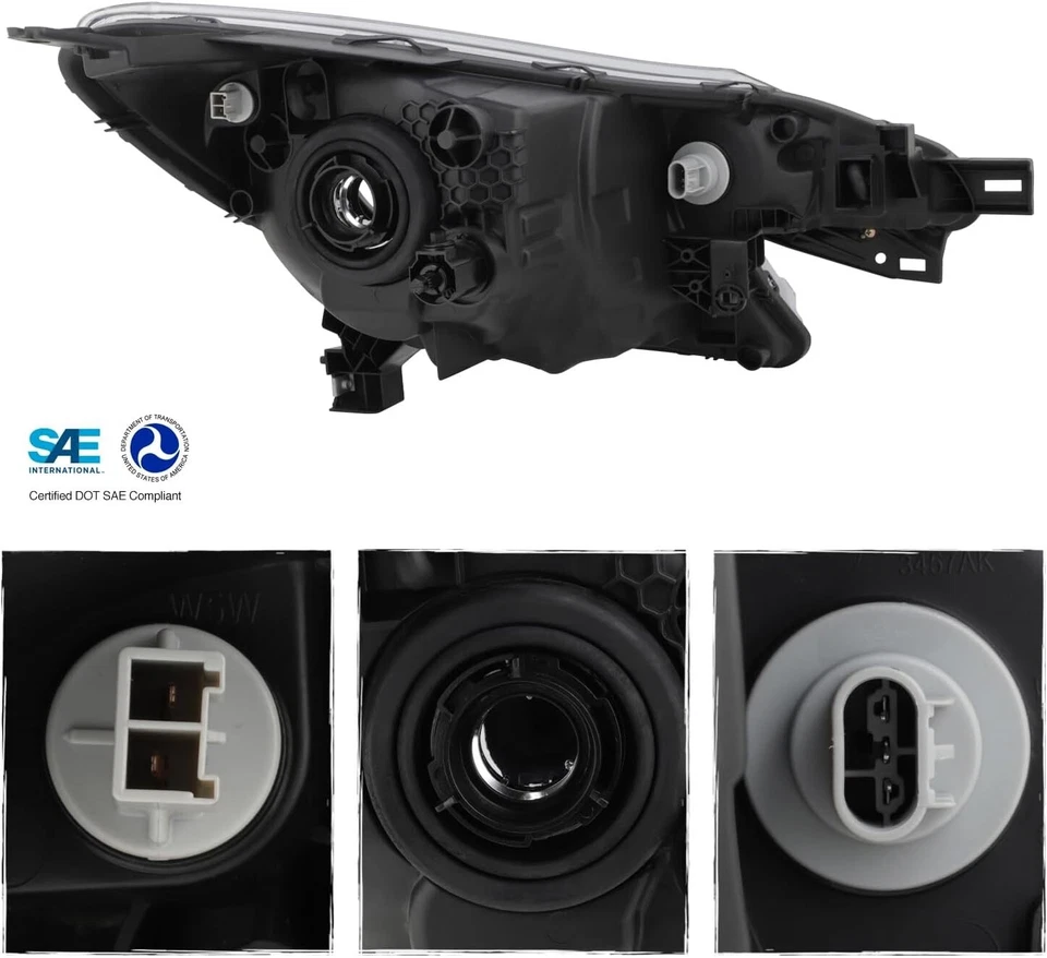 Par de faros negros izquierda+derecha para Nissan Versa Note 2014 2015 2016 Foto 3 de 4