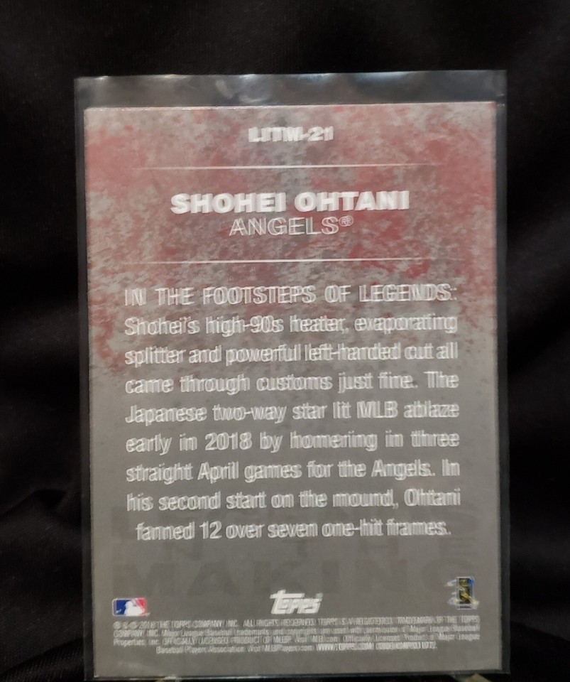 Carte Topps Update 2018 - Shohei Ohtani Legends In The Making Blue #LITM-21 - RC