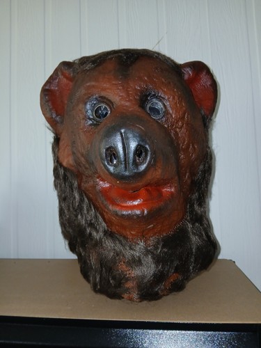 Vintage Brown Bear Costume Mask by Cesar
