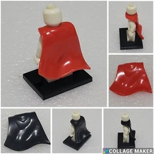Body Accessories - Plastic Cape - Red or Black for Superhero Lego Minifigure