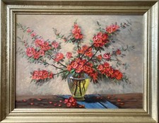 Quadro A Impressionista Natura Morta Fiorente Giapponese Quitten 1943 Per Lühr
