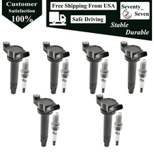 6pcs Ignition Coil & Spark Plug For Lexus RX330 3.3L V6 2004-2006 9008019025