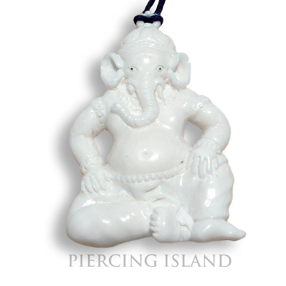 Super Ganesha Amulett Anhänger mit Band Handarbeit Kette Bone Design PB061 - Bild 1 von 1