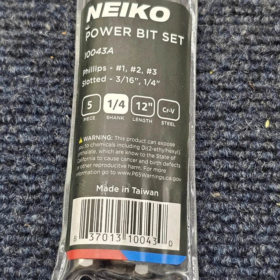 NEIKO 10043A 1/4" Shank 12" Long Phillips & Flat Blade Bit Screwdriver Assembly - Image 2 of 4