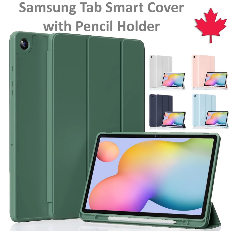 Trifold Pencil Holder Case For Samsung Tab S6 Lite S7 S8 S9 S10-Plus-Ultra-S11