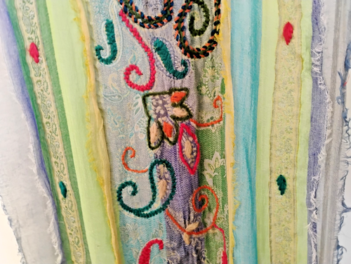 Gorgeous David Jeffery Colorful Loose Weave Scarf Boho Festival Ethnic 70"x 24" - Picture 12 of 24
