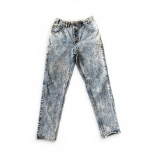 Vintage 80 s Guess Size 29 High-Waisted Acid Wash Buttonfly Tapered Jeans USA