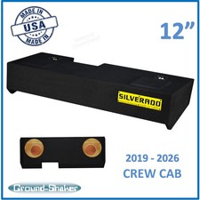 Chevy Silverado 2019-2026 CREW Cab 12" Dual Subwoofer Enclosure Speaker Box