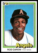 Rod Carew 1981 Donruss #169 California Angels FREE SHIPPING AutographDen