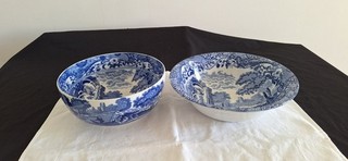 2 VINTAGE COPELAND SPODE BLUE ITALIAN BOWLS