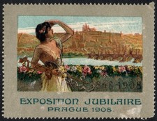 Vintage Austria-Hungary Poster Stamp Jubilee Exposition Franz Joseph Rule