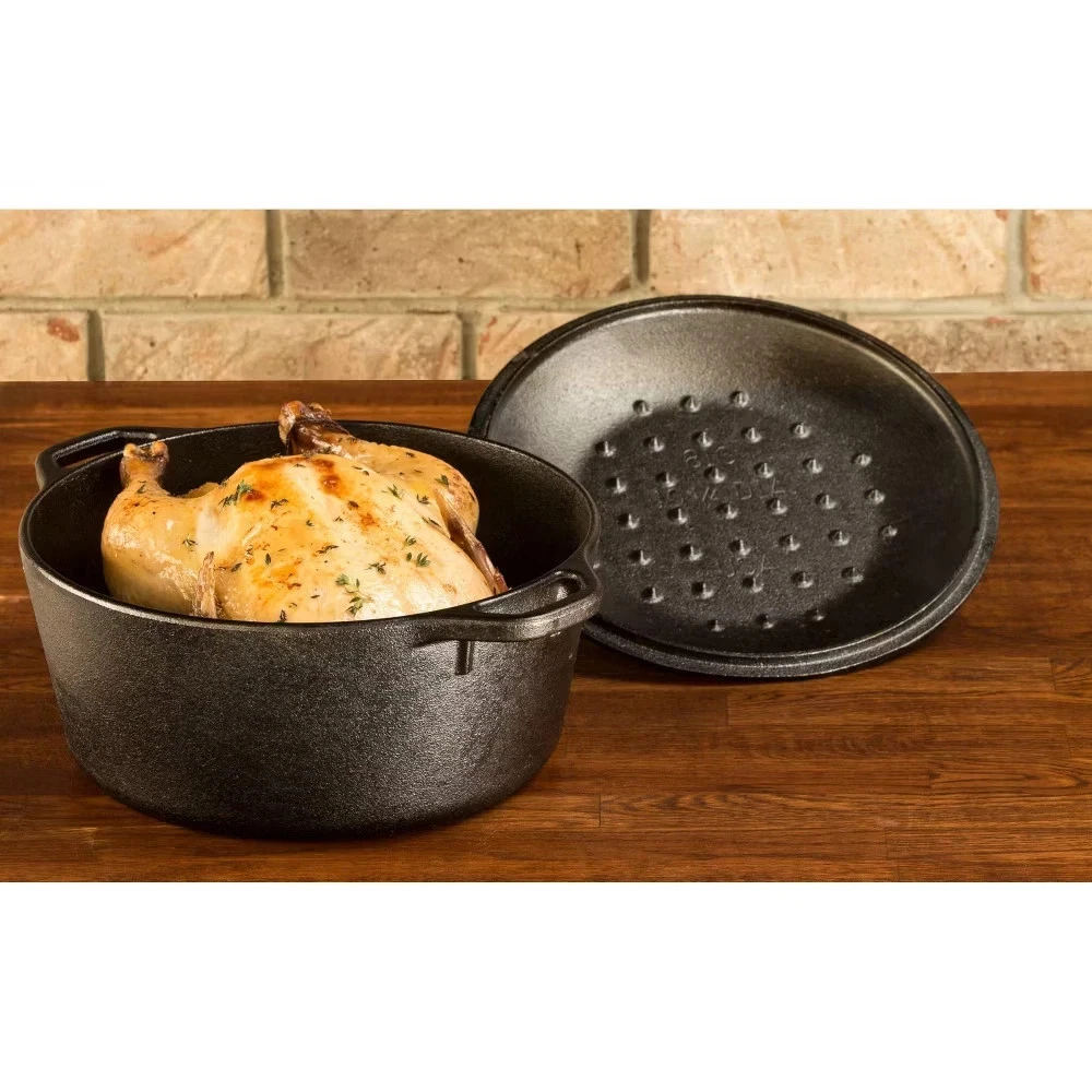 BlemishednLodge 5qt Cast Iron Dutch Oven: Preseasoned Tarnish & Rust-Resistant