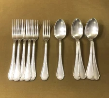 housewife 6 tableware ERCUIS model RIBBONS TRIANON silver metal 21 cm