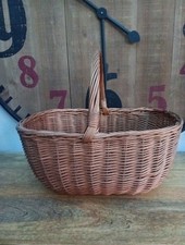Traditional Willow Wicker Shopping Basket Oval Shopper