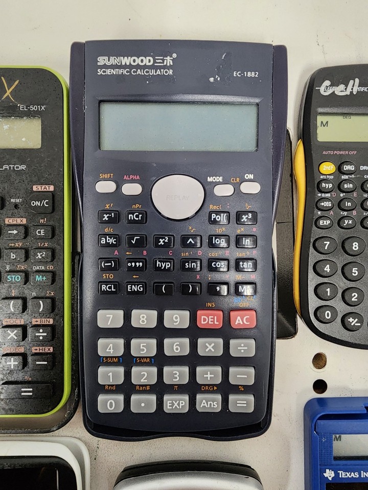 Lot of 6 Calculators, Sharp, Sunwood, Casio, Texas Instruments TI | eBay