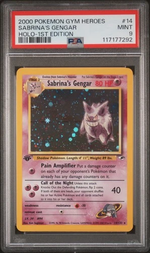 2000 POKEMON GYM HEROES HOLO-1ST ED #14 SABRINA'S GENGAR PSA 9
