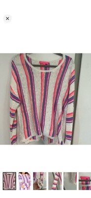 Lilly Pulitzer Marilina Striped Tassel Sweater Size XXL
