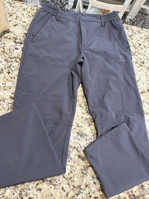CAMEL CROWN Men's Waterproof Windproof Softshell Fleece Lined Pants Gray Med